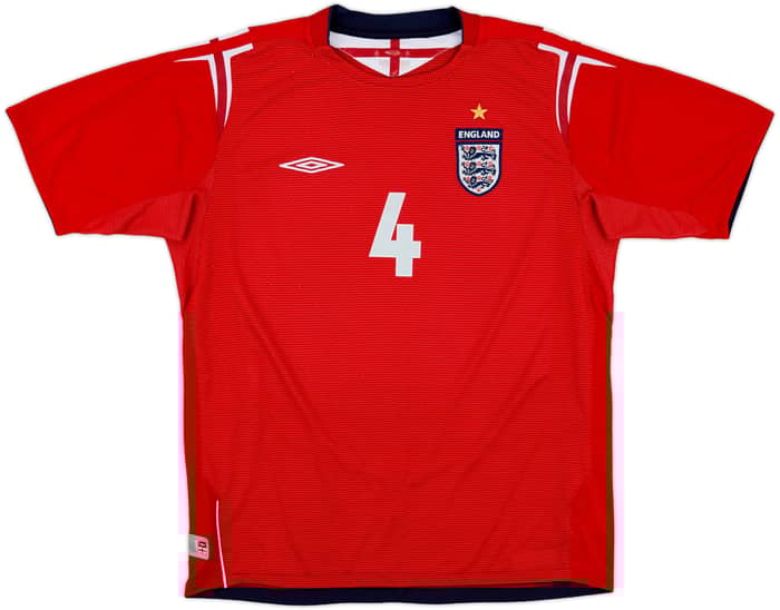 2004-06 England Away Shirt Gerrard #4 - 6/10 - (L)