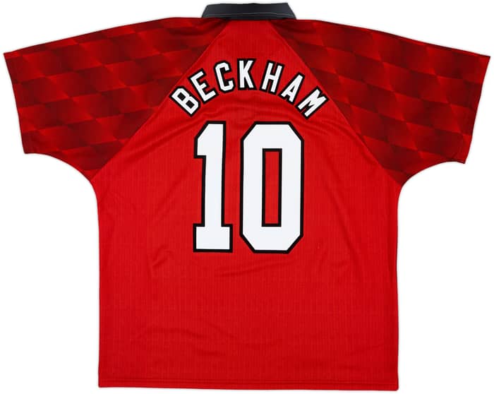 1996-98 Manchester United Home Shirt Beckham #10 - 8/10 - (L)
