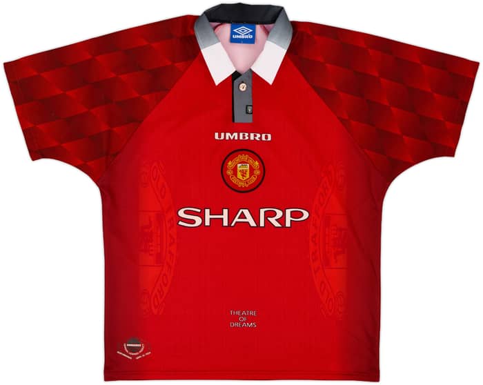 1996-98 Manchester United Home Shirt Beckham #10 - 8/10 - (L)