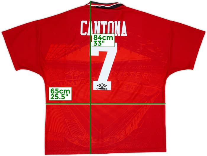 1994-96 Manchester United Home Shirt Cantona #7 - 8/10 - (XXL)