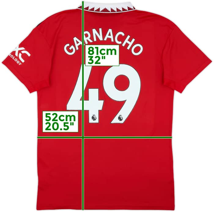 2022-23 Manchester United Home Shirt Garnacho #49 - 7/10 - (L)