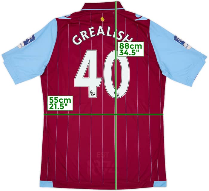 2014-15 Aston Villa Home Shirt Grealish #40 - 6/10 - (XXL)