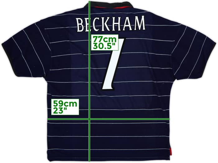 1999-00 Manchester United Away Shirt Beckham #7 - 8/10 - (XL)