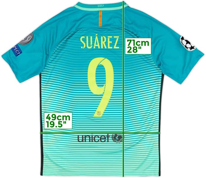2016-17 Barcelona Third Shirt Suarez #9 - 6/10 - (M)
