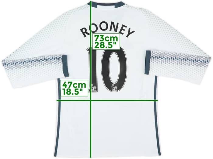 2016-17 Manchester United Third L/S Shirt Rooney #10 - 8/10 - (S)