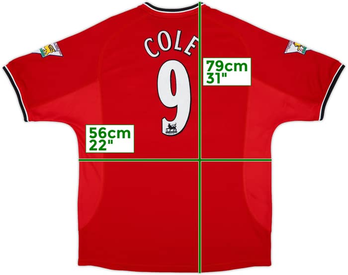 2000-02 Manchester United Home Shirt Cole #9 - 9/10 - (L)
