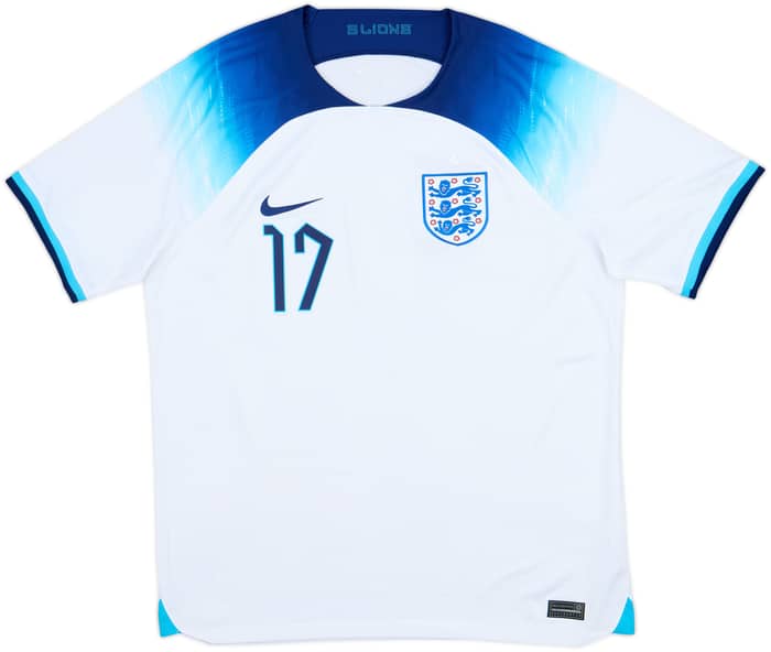 2022-23 England Home Shirt Saka #17 - 10/10 - (S)