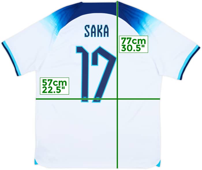 2022-23 England Home Shirt Saka #17 - 10/10 - (S)