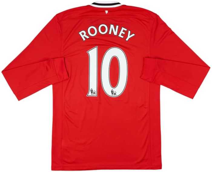2011-12 Manchester United Home L/S Shirt Rooney #10 - 9/10 - (M)