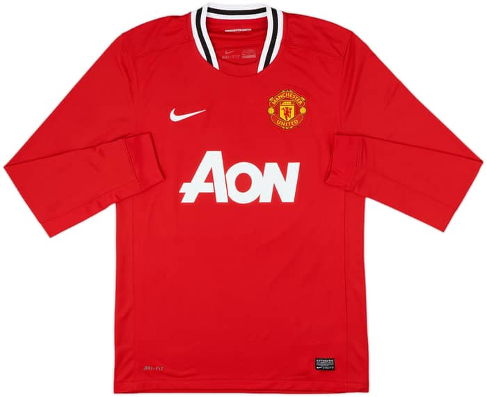 2011-12 Manchester United Home L/S Shirt Rooney #10 - 9/10 - (M)
