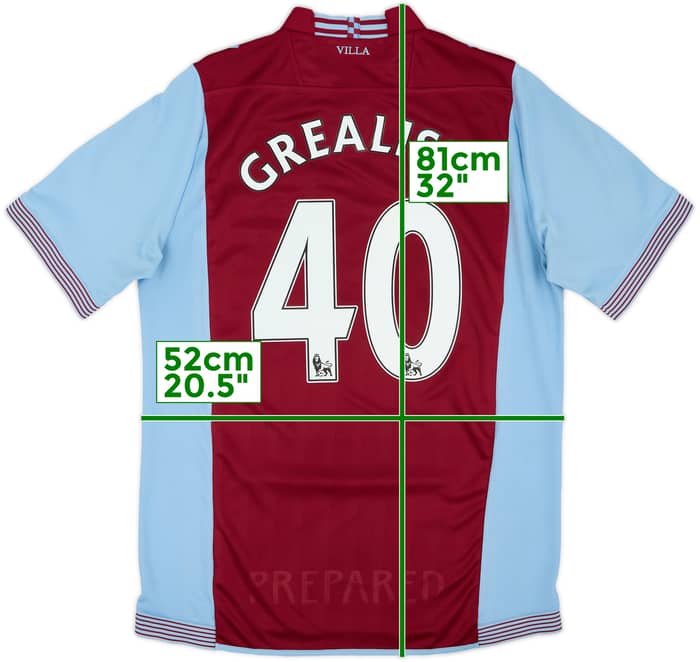 2013-14 Aston Villa Home Shirt Grealish #40 - 6/10 - (M)