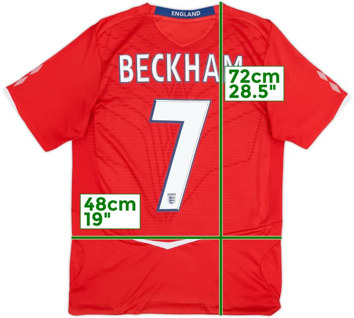 2008-10 England Away Shirt Beckham #7 - 5/10 - (S)