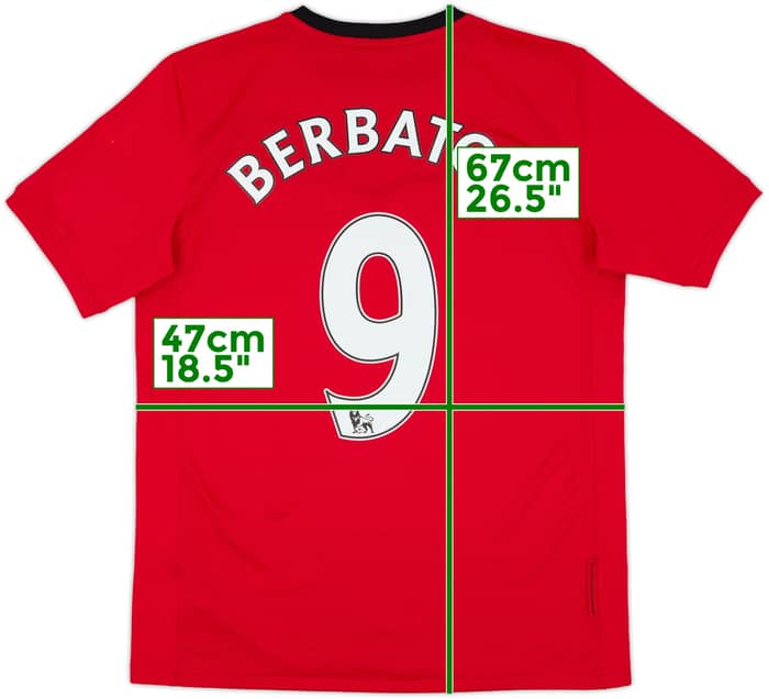 2009-10 Manchester United Home Shirt Berbatov #9 - 9/10 - (XL.Boys)