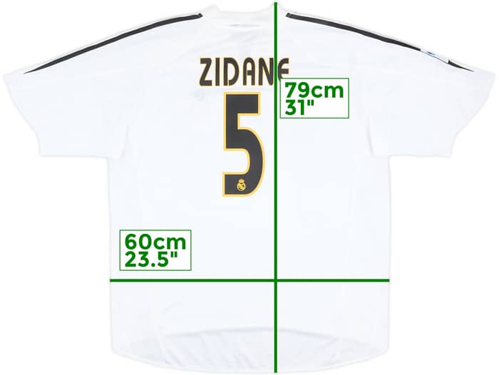 2004-05 Real Madrid Home Shirt Zidane #5 - 6/10 - (XL)