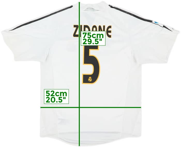 2004-05 Real Madrid Home Shirt Zidane #5 - 6/10 - (M)