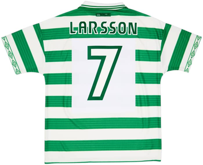 1997-99 Celtic Home Shirt Larsson #7 - 6/10 - (L)