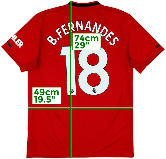 2019-20 Manchester United Home Shirt B.Fernandes #18 - 5/10 - (M)
