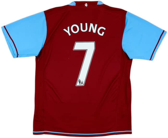 2007-08 Aston Villa Home Shirt Young #7 - 6/10 - (M)