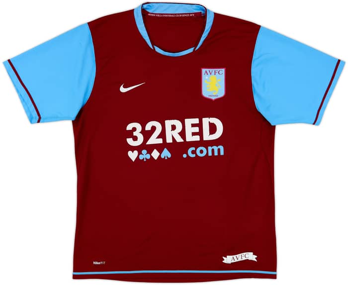 2007-08 Aston Villa Home Shirt Young #7 - 6/10 - (M)