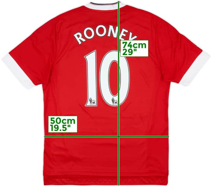 2015-16 Manchester United Home Shirt Rooney #10 - 6/10 - (M)