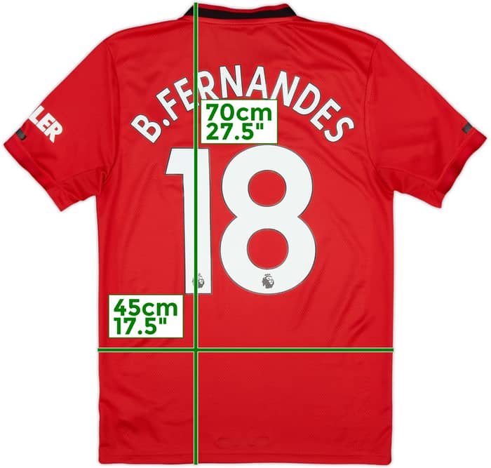 2019-20 Manchester United Home Shirt B.Fernandes #18 - 6/10 - (S)