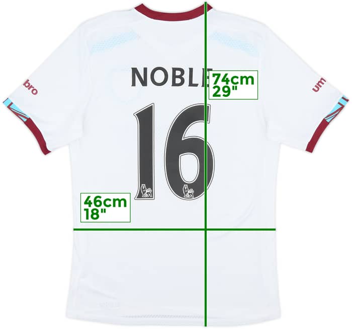 2016-17 West Ham Away Shirt Noble #16 - 9/10 - (M)