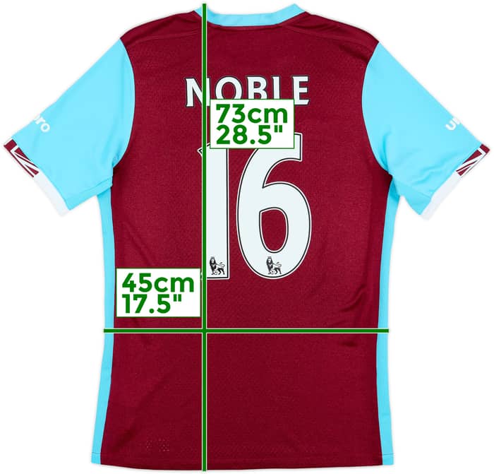 2016-17 West Ham Home Shirt Noble #16 - 7/10 - (S)