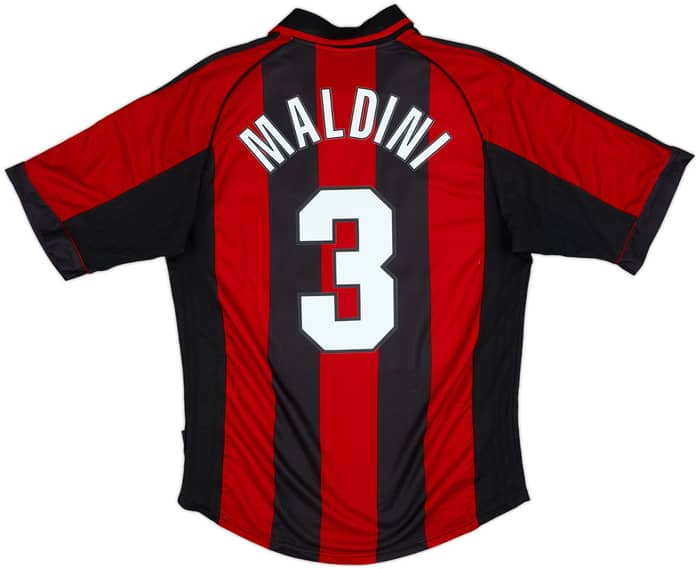 1998-00 AC Milan Home Shirt Maldini #3 - 8/10 - (M)