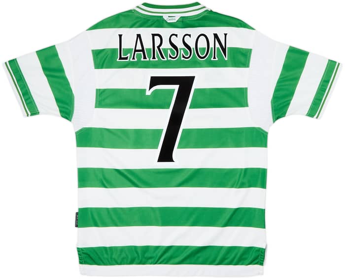 1999-01 Celtic Home Shirt Larsson #7 - 8/10 - (M)