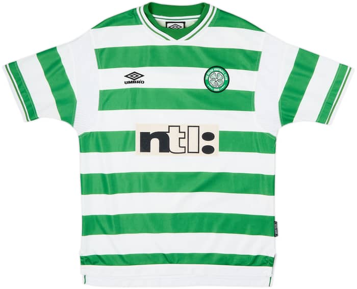 1999-01 Celtic Home Shirt Larsson #7 - 8/10 - (M)