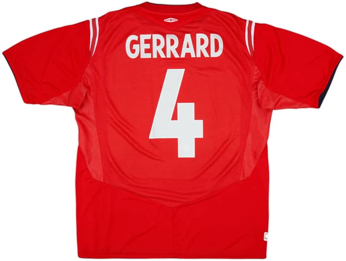 2004-06 England Away Shirt Gerrard #4 - 6/10 - (XL)