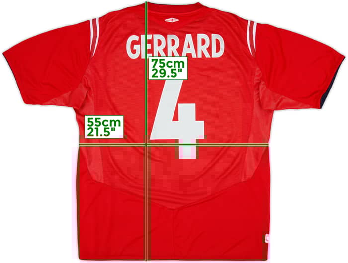 2004-06 England Away Shirt Gerrard #4 - 6/10 - (XL)