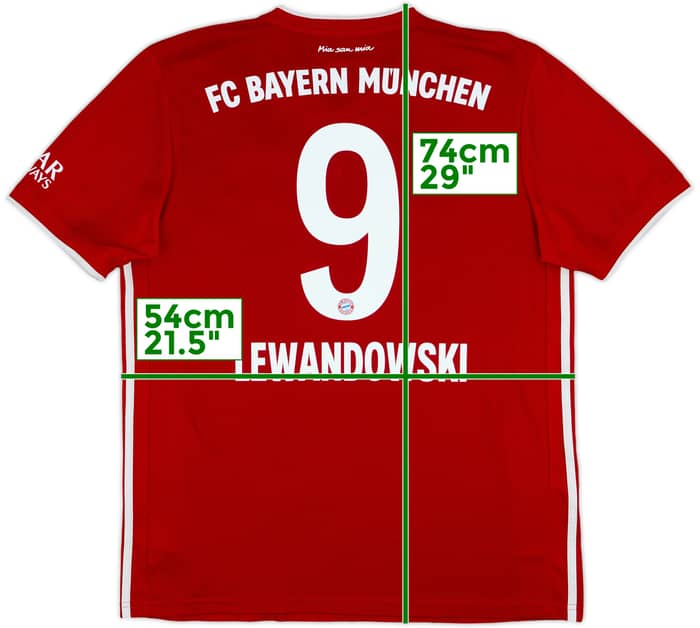 2020-21 Bayern Munich Home Shirt Lewandowski #9 - 6/10 - (L)
