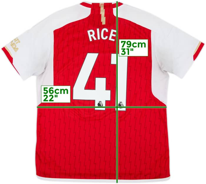 2023-24 Arsenal Home Shirt Rice #41 - 4/10 - (XL)