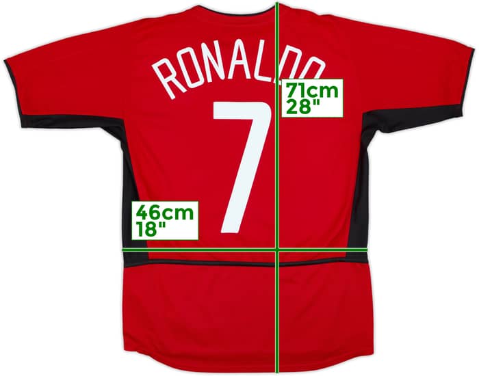 2002-04 Manchester United Home Shirt Ronaldo #7 - 8/10 - (XL.Boys)