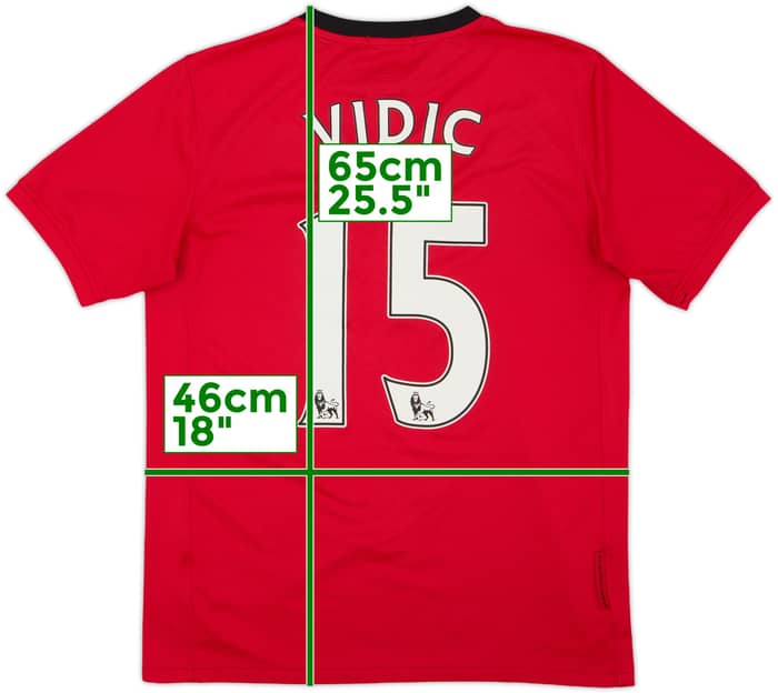 2009-10 Manchester United Home Shirt Vidic #15 - 7/10 - (XL.Boys)