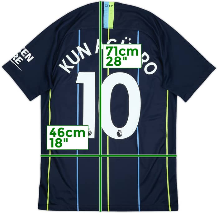2018-19 Manchester City Away Shirt Kun Aguero #10 - 8/10 - (S)