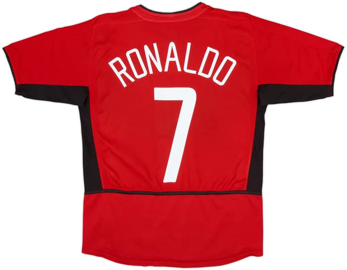 2002-04 Manchester United Home Shirt Ronaldo #7 - 6/10 - (XL.Boys)