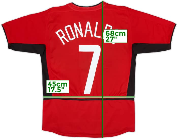 2002-04 Manchester United Home Shirt Ronaldo #7 - 6/10 - (XL.Boys)