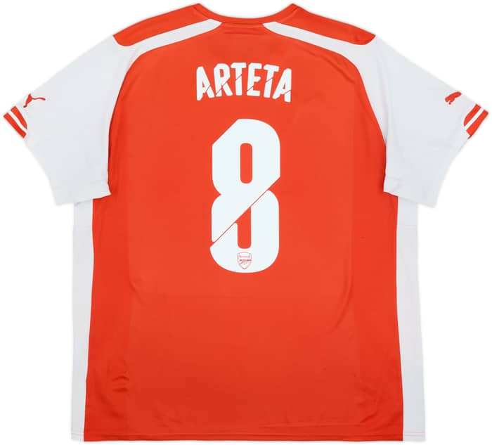 2014-15 Arsenal Home Shirt Arteta #8 - 6/10 - (XL)