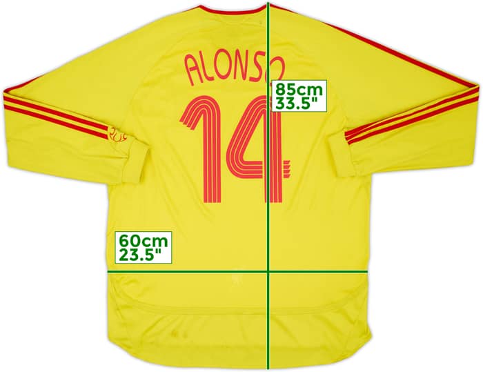 2006-07 Liverpool Away L/S Shirt Alonso #14 - 6/10 - (XXL)