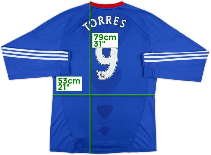 2010-11 Chelsea Home L/S Shirt Torres #9 - 6/10 - (L)