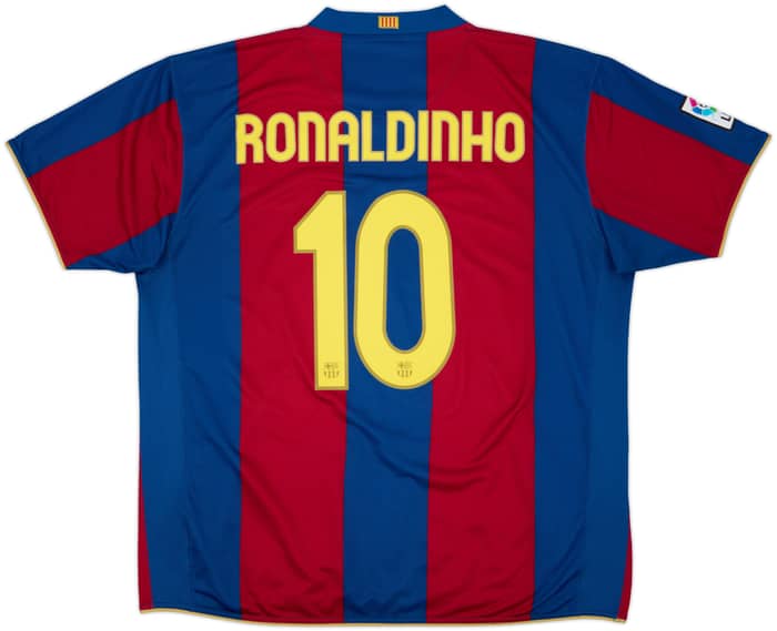 2007-08 Barcelona Home Shirt Ronaldinho #10 - 6/10 - (XXL)