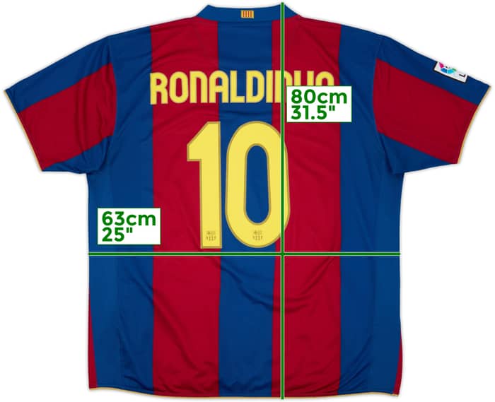 2007-08 Barcelona Home Shirt Ronaldinho #10 - 6/10 - (XXL)