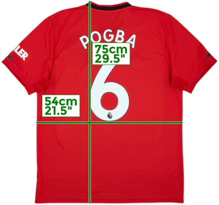 2019-20 Manchester United Home Shirt Pogba #6 - 9/10 - (L)