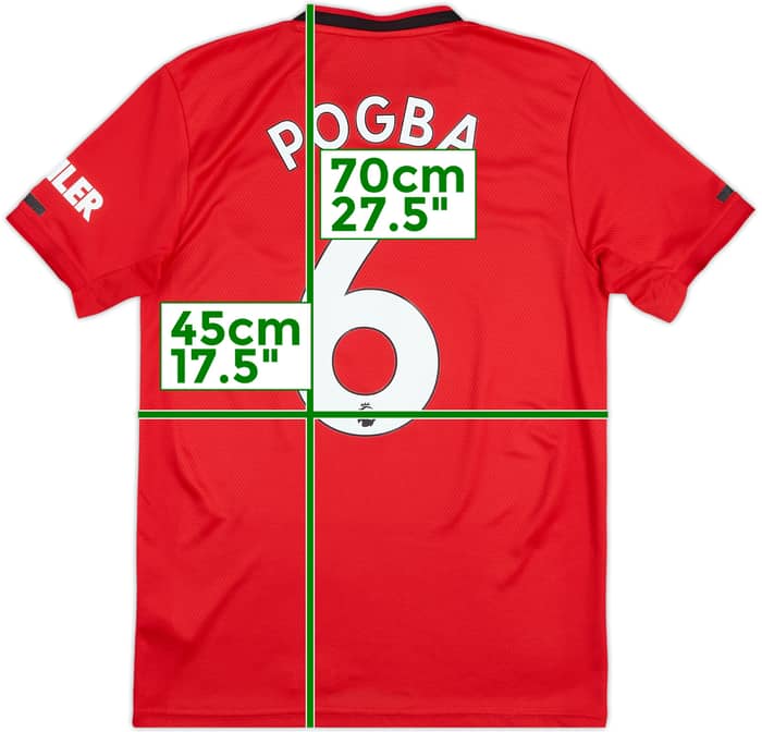 2019-20 Manchester United Home Shirt Pogba #6 - 9/10 - (S)