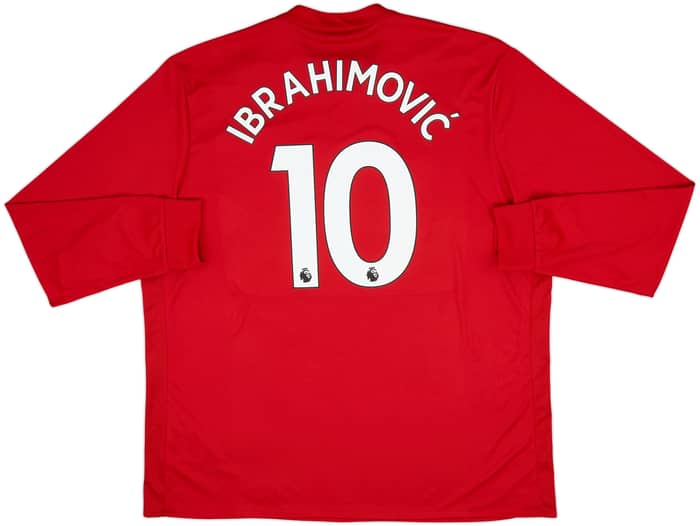 2017-18 Manchester United Home L/S Shirt Ibrahimovic #10 - 8/10 - (XXL)
