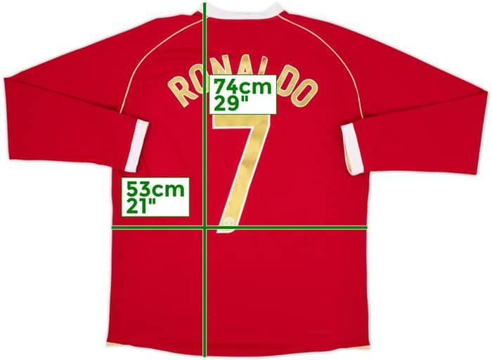 2006-07 Manchester United Home L/S Shirt Ronaldo #7 - 6/10 - (L)