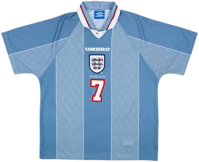 1996-97 England Away Shirt Beckham #7 - 6/10 - (XL)