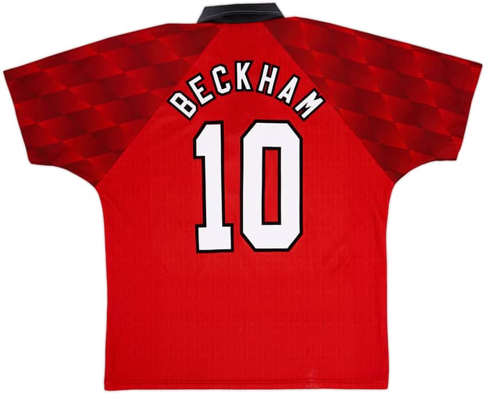 1996-98 Manchester United Home Shirt Beckham #10 - 9/10 - (L)